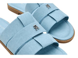 Tommy Hilfiger Triple Strap Slide Open Toe Flat Sandals Light Denim Blue 7M