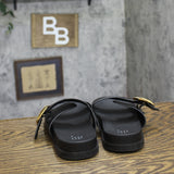 A New Day Meg Two-Band Buckle Slide Sandals 94748251 Black 10M