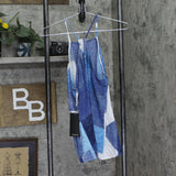 Calvin Klein Jeans Womens Printed Halter Top Blue Multi L