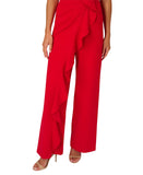 Adrianna Papell Surplice Sleeveless Knit Crepe Ruffle Jumpsuit Super Red 2