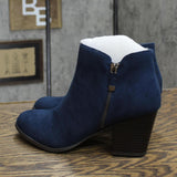 Style & Co. Womens Masrinaaf Suede Block Heel Booties MASRINAAF Navy Blue 7M