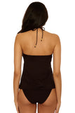 Trina Turk Bougainvillea Reversible Halter Neck Tankini Top Black Multi 12