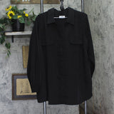 Denim & Co. Original Button-Down Shirt A702869 Black 2X