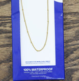 Hey Harper Waterproof Ivy Beaded Cable Chain 14K Plated Necklace Gold Yellow 16"