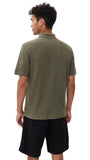 Vince Short Sleeve Variegated Texture Polo Shirt M03659768A Dome Green XL