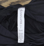 Blogilates Womens Foldover Side Pockets Box Pleats Wide Leg Pants Black M