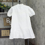 French Connection Womens Cotton Puffed-Sleeve Mini Dress 71SFG White L
