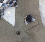 Nautica Little Boys Formal Vest Shirt Bow Tie Suit Set Tanzanite Blue 7