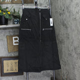 DKNY Womens Organza Cargo Skirt Sheer P4BNUWEN Black 2