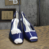 AK Anne Klein Womens Vintage Patent Strappy Wedges 1673d85fa81e1a Blue 6M