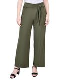 Ny Collection Womens Tie Front Knit Sash Pants PITP0788S Oil Green PL