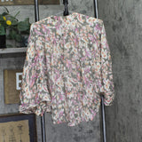 NY Collection Woven Floral Blouse with 3/4 Dolman Sleeves Black Floral Multi M