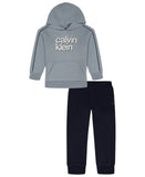 Calvin Klein Jeans Boys Toddler Pullover Hoodie Hooded Sweatshirt Blue Gray 4T