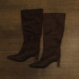 A New Day Mid-Calf Faux Suede Cone Heel Boots 94568889 Brown 7M