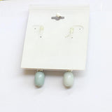 Sensitive Ears Fashion Dangly Beaded Earrings Silver Gray / Teal Blue 2.75"