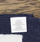 Better Trends Reversible Cotton Bath Rug Navy Blue / White 17X24