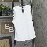Charter Club Knit Crochet Trim Tank 100125426 Bright White XL