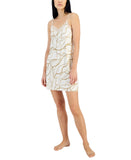 INC International Concepts Womens Satin Chemise Nightgown Celia Chain White M