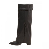 A New Day Womens Tambra Fold Over Tall Boots 90975074 Black 7.5M