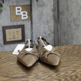 A New Day Womens Camille Satin Slingback Bow Flats 94648299 Brown 11M