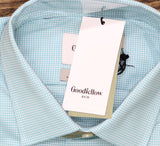 Goodfellow & Co Mens Performance Long Sleeve Button-Down Dress Shirt Aqua Blue L