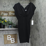 Siena Womens Scuba Stretch Short Sleeve Mini Dress SASP1233 Black 12