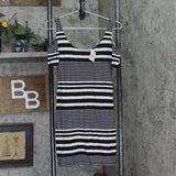 Planet Gold Juniors Printed Cold-Shoulder Bodycon Dress Black Stripe M