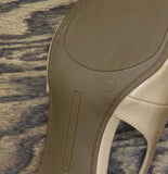 Tommy Hilfiger Cerizza Patent Faux Leather Slingback Pumps Ivory Brown 9.5M