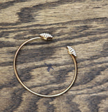 Fashion Open Cuff Bypass Bangle Stone Cluster 3 Pack Bracelets Gold Multi 2.75"