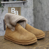 UGG Cambridge Foldover Sock Suede Boots Chestnut Tan Brown 8M
