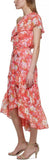 Vince Camuto Women's Floral One Shoulder High Low Dress VC2M3653 Coral Orange 16