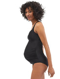 Motherhood Maternity Front Maternity Swim Top with Adjustable Straps Black XS