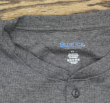 Blue Ice Mens Waffle Knit Thermal Long Sleeve Shirt Charcoal Gray XL