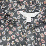 Lc Lauren Conrad Women's Tiered Sleeve Blouse Shirt Top Fleurie India Black M