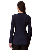 Calvin Klein Womens Stretch Crepe Zip Front Jacket 44C442G Dark Sapphire Blue XS