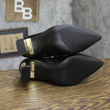 A New Day Sienna Low-Shaft Heeled Boots 94637413 Black / Gold 6.5M