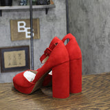 Sun + Stone Womens Reemaa Peep Toe Block Heel Platform Sandals Red 9M