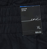 INC International Concepts Elastic Waist Front Tie Mid Rise Shorts Black XL