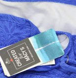 Swim Solutions Printed Twist-Front Tankini Swim Top Blue Paisley Jacquard 18