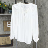 Nine West Womens Tie Front Flowy Blouse Shirt Top 165f84f1a997cf White S