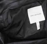 Avec Les Filles Elbow Pad Plaid Buckle Cropped Blazer Jacket Charcoal Black 14