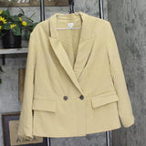 A New Day Signature Crepe Slim Fit Long Sleeve Blazer with Buttons Tan Brown 2XL