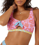 Roxy Womens Bralette Bikini Top Adjustable Swim 434002025 Purple Multi M