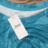 Jenni Womens Short Sleeve Pajama Shirt Top 100173182MS Tonal Marble Green M