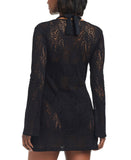 Bar III Womens Crochet Plunge-Neck Cover Up MBGC25837 Black S