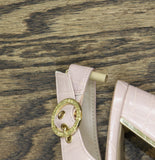 Jones New York Womens Slingback Block Heel Pumps Croc Blush Pink 6.5M