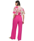 DKNY Womens Drawstring Tie-Front Wide-Leg Paperbag Pants P5DKFB17 Vivid Pink 4