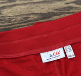 Denim & Co. Easy Wear French Terry Lined Knit Pants A671465 Apple Red 2X Tall