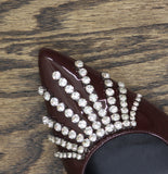 A New Day Serafina Rhinestone Strap Heels 94661786 Burgundy Red 9M