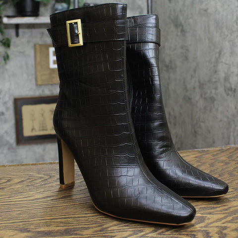 Journee Collection Elanie Tru Comfort Foam Zip Block Heel Booties Black 9.5M